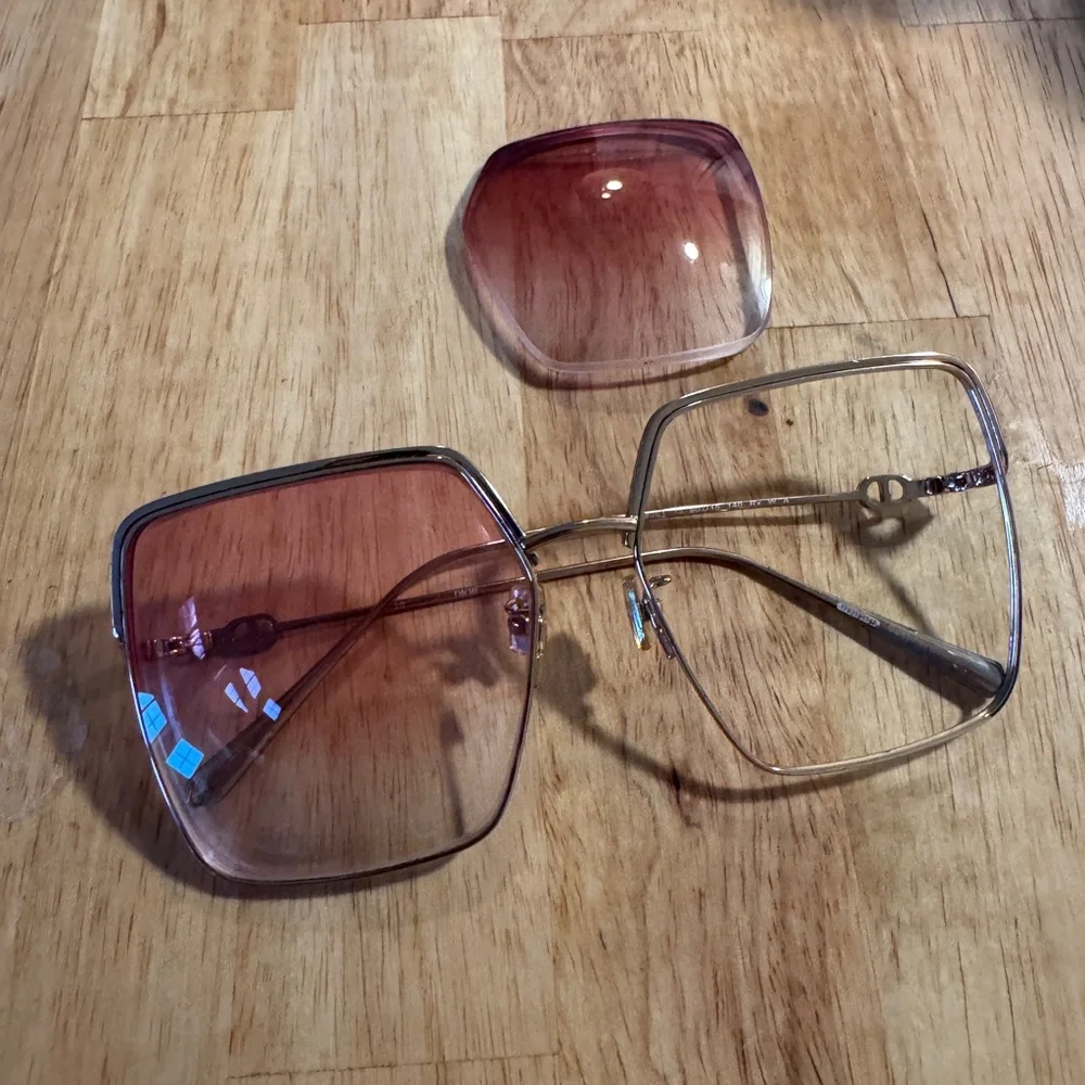 Women's Oversized Dior Sunglasses prescription- Pink Gradient Lenses As Is - Picture 2 of 6